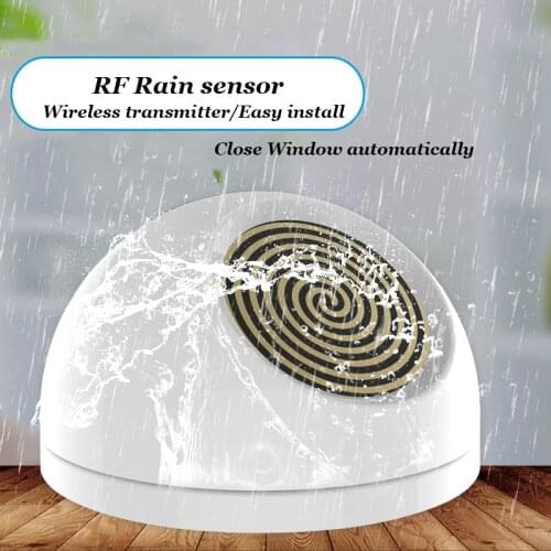 Battery powered RF 433Mhz Rain Sensor Work with smart wifi window opener Close Skylight automatically