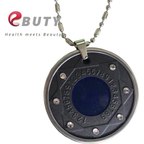 EBUTY Lava Quantum Pendant Digit Number Ions Pendants with CZ Crystal 3000CC Health Fashion Jewelry Charms with Card & Box