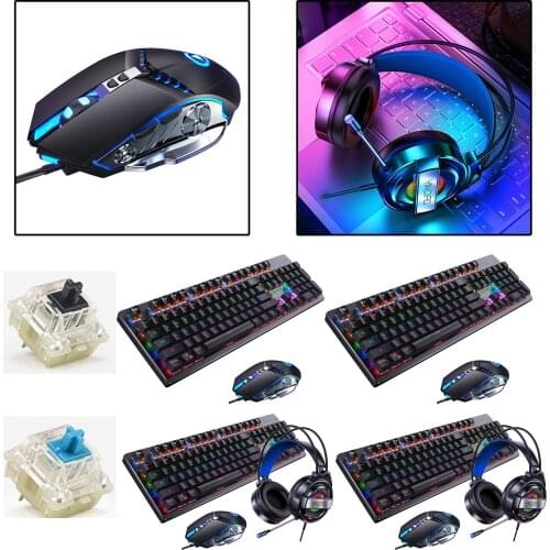 Wired Gaming Keyboard and Mouse Combo for Windows PC Gamers Computer Desktop