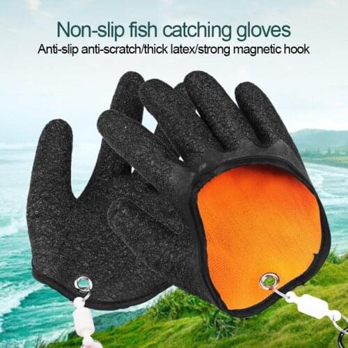 Fishing Catching Glove Latex Glove Not Wet Hands Non-slip Quick Drying Anti-cut Wear-resistance Outdoor Fishing Gloves