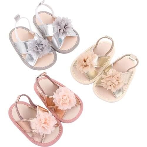 Summer Brand New Newborn Baby Girl Sandals Flower Soft Sole Baby Shoes Prewalker Summer Princess Sandals for Girls