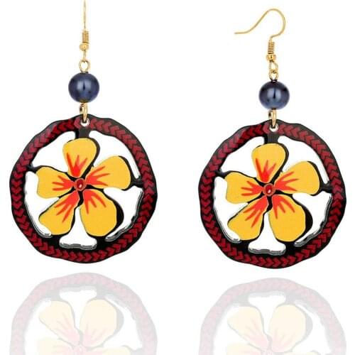 Cring Coco Arcyl Drop Earrings for Women Fashion Big Resin Gold Color Dangling Earring Party Jewelry Hawaiian Summer Girl