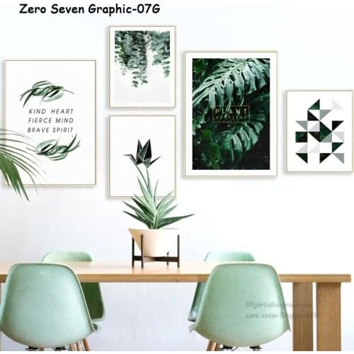 Nordic Decorative Green Tropical Plant Paper Crane Canvas Painting Poster And Print Home Art Picture Wall Living Room Decoration