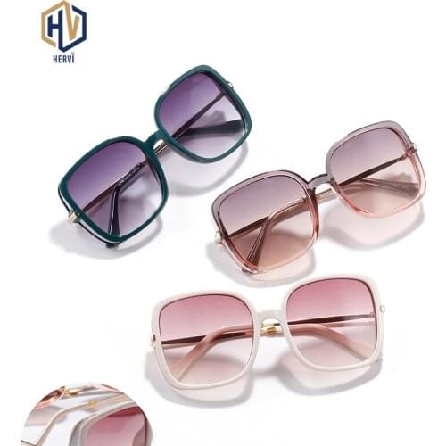 Big Square Frame Candy Colors Gradient Sunglasses Woman Semi Metal Ocean lens Diamond Eyeglasses Unisex