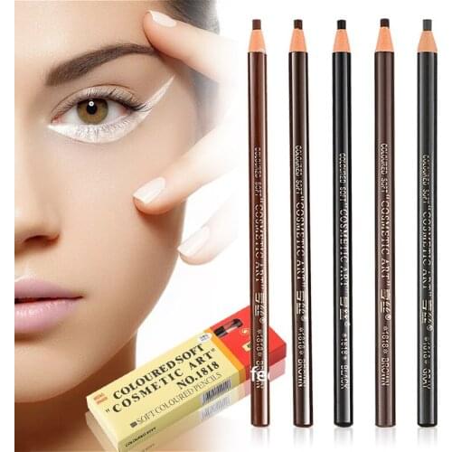 12 Piece/Box Long Lasting Eyebrow Pencil Water and Sweat Resistant Cosmetic 5 Natural Colors Pencil Tip Eyebrow Tint Makeup