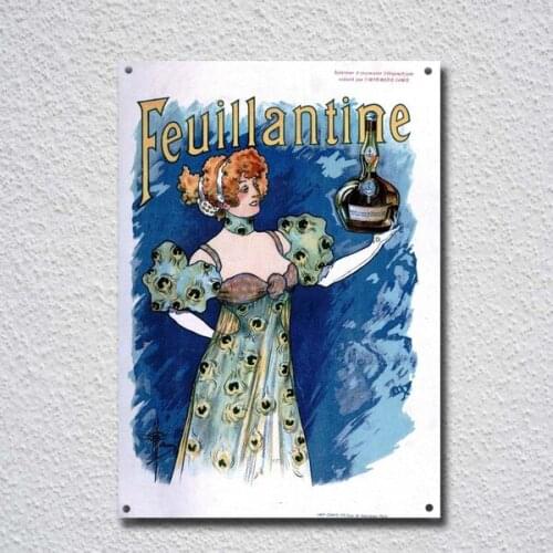 Feuillantine Alcohol Food Drink France Tin Sign Metal Sign Metal Poster Metal Decor Metal Painting Wall Sticker Wall Sign