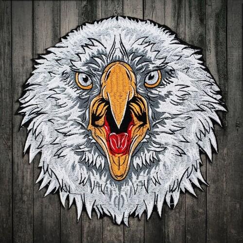Embroidery sew on the new large patches stick applique cartoon Eagle head patch clothing textiles clothing diy craft decoration