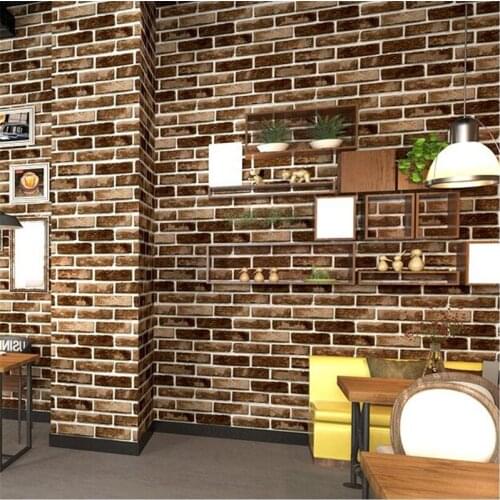 Wellyu High-end retro nostalgic 3D brick wallpaper clothing store imitation green brick red brick tooling hotel bar wallpaper