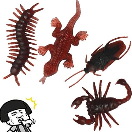 Prank Funny Trick Sham Toy Model Lifelike Simulation Rubber Cockroach Scorpion Centipede Lizard April Fools Day Halloween Toys
