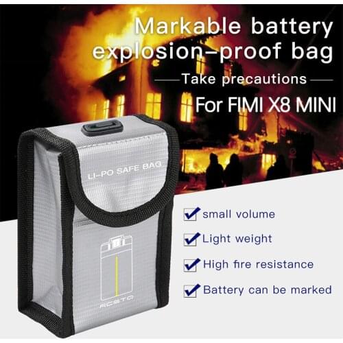 For FIMI X8 MINI Drone Battery Safe Bag Markable Battery Explosion Proof Storage Bag Protective Case Accessories