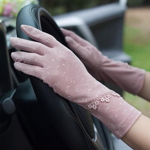 Lady Summer Gloves Driving Anti-skid Short Mittens Female Cute Thin Outdoor Touch Screen Luva Gloves Guantes Luva Feminina B8350