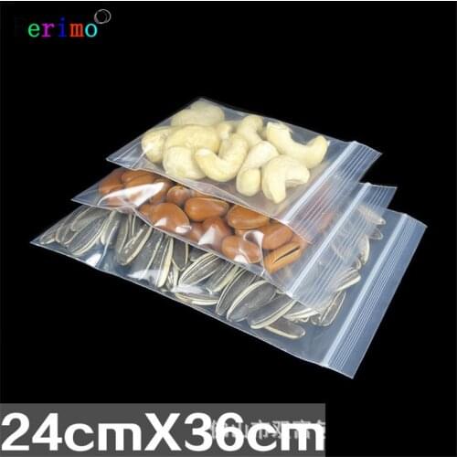 11wire 100pcs PE24*36 thickened self-sealing bag clip chain seal pocket food grade plastic food bag