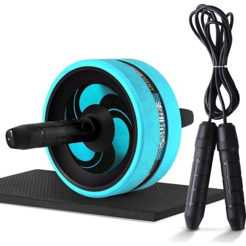 2 in 1Double Wheel Abdominal Muscle Exercise Equipment Home Fitness Equipment Power Wheel Ab Roller Gym Roller Trainer Training