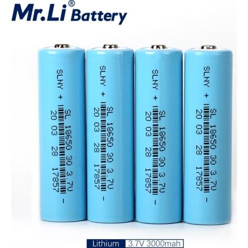 3.7V 3000mah 18650 Lithium Rechargeable Battery Cell With Tip Large Capacity For Energy Storage DIY Battery Mini Fan UPS