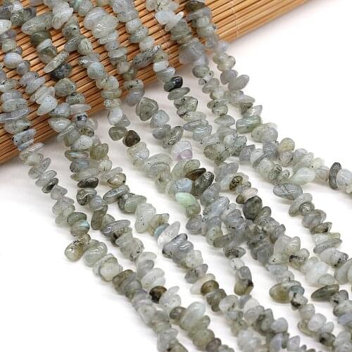 40cm Natural Flash Labradorite Stone Rock Freeform Chips Gravel Beads For Jewelry Making DIY Bracelet Necklace Size 3x5-4x6mm