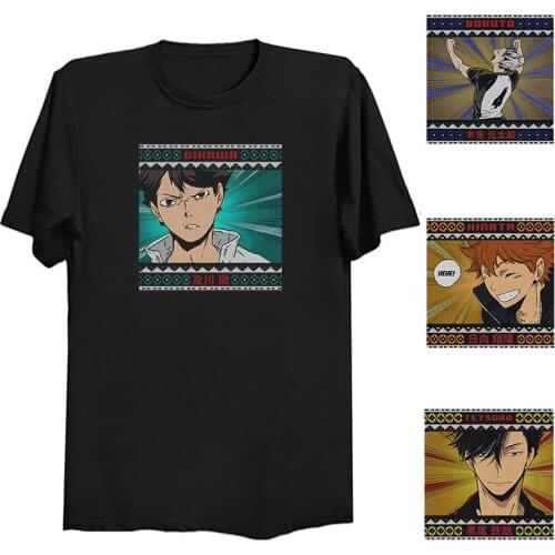Anime Haikyuu Christmas Bokuto Kotaro Ugly Christm Men T-shirt Droshipping Harajuku T Shirt for Me harajuku Casual