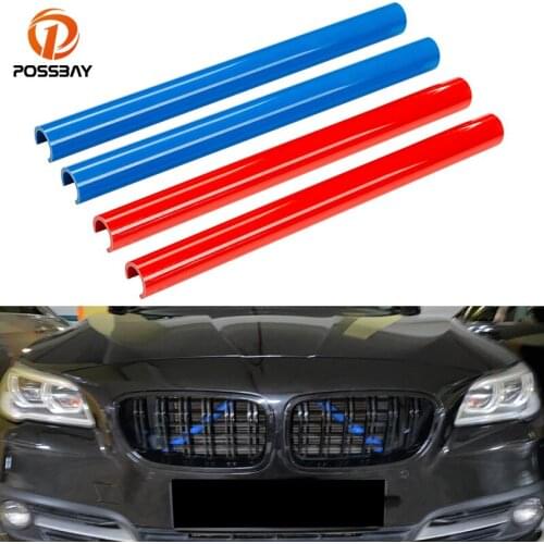 Car Front Grille Trim Strips for BMW 5 Series F07 F10 F11 F18 X1 F48 X2 F39 Red/Blue Sport Style Cover Frame Stickers Decoration