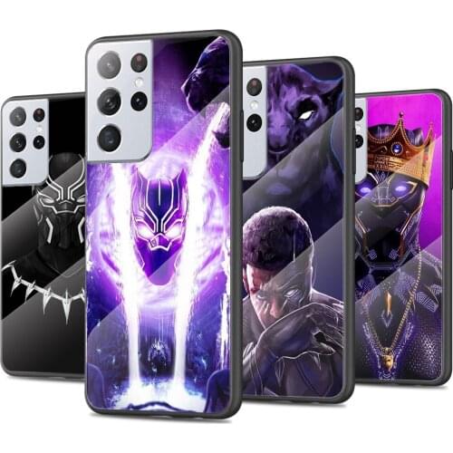 Marvel Black Panther Tempered Glass Cover For Samsung Galaxy S21 Plus Ultra M21 M31 M51 A52 A72 Phone Case Coque