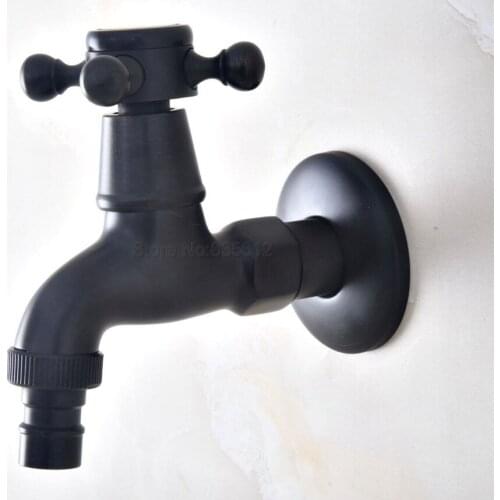 Black Oil Rubbed Bronze Wall Mounted Garden Faucet Bathroom Washing Machine Faucet tav340