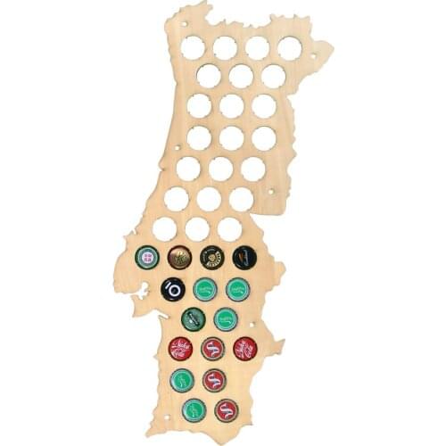 Wooden Craft Maps Of Portugal Beer Caps Maps Wall Mounted Decorative Map Home Bar Beer Drinkers Home Decoration Accessories