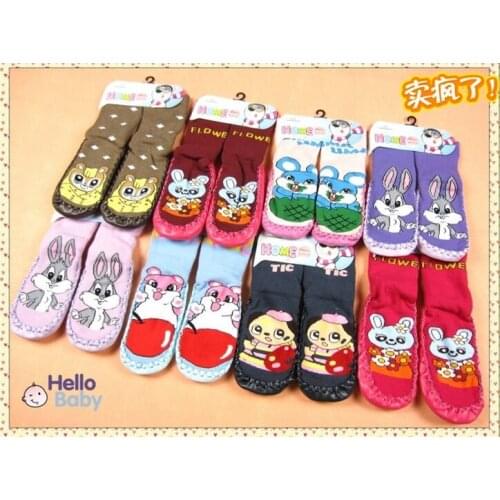 Cartoon indoor Floor socks thick towel socks leather sole non-slip footgear sock children socks