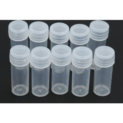 50Pcs 5g Volume Plastic Sample Bottle 5ML Small Bottle Vial Storage Contain Home Kitchen Storage Container