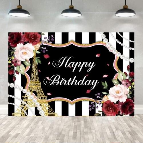 Happy Birthday Party Photography Backdrop Black And Gold Glitter Bokeh Sequin Spots Background Golden Sparkle Shining Dots Baby
