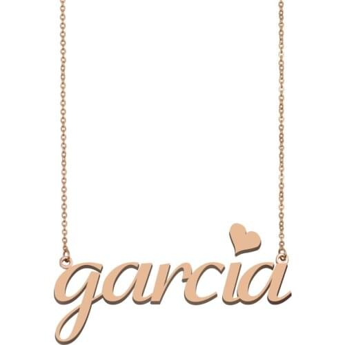 Garcia Name Necklace , Custom Name Necklace for Women Girls Best Friends Birthday Wedding Christmas Mother Days Gift