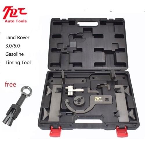 9PCS Camshaft Alignment Tool For Jaguar Discovry Land Rover Rang Rover Sport V8 5.0 L with Crankshaft flywheel locking tool