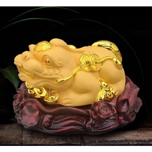 Chinese Lucky Mascot Resin Ornament Home Decor Office Living Room Decorations Car Desk Statue Opening Birthday Present Crafts