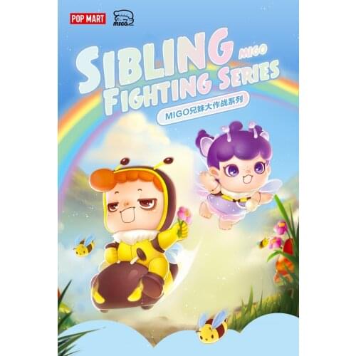 Migo Sibling Fighting Series POP MART Collection Doll Cute Action Kawaii animal toy figures