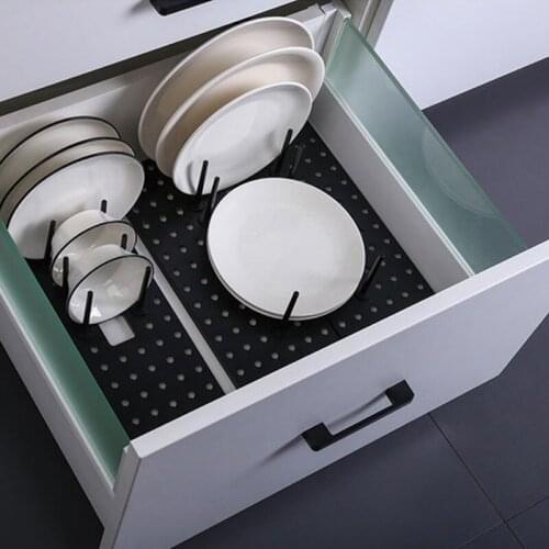Kitchen Shelf Organizer Telescopic Dish Plate Drying Rack Bowl Pot Lid Storage Holder Adjustable Kitchen Dish Drying Rack WF