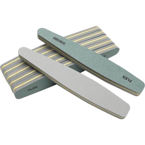 20pcs Professional Nail Files Nail Buffer 220/280 Diamond Green Sponge Buffing Double Sided Washable Nail Polisher Beauty Tools