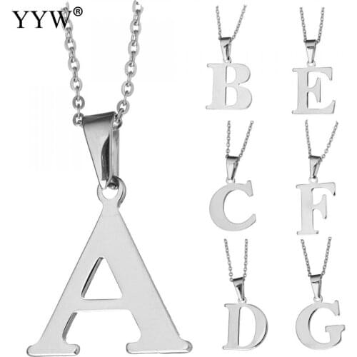 Fashion Letter Necklaces Pendants alphabet Stainless Steel Choker Initial Necklace Women Girl Jewelry Statement Necklace Collier