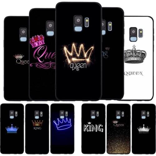 King Queen Black Soft phone Case For Samsung S20 S10 S9 S8 S7 edge Plus Lite For Note 8 9 10 A6 A7 A8 A9 Cover
