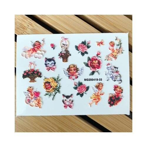 DIY 6D Fashion New Style Angels Nail Stickers Cubic Web Celebrity Nail Decals Empaistic Engraved Embossment Nail Sticks Acrylic