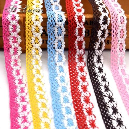 New arrived 5yd/lot high quality colrful lace fabric ribbon cotton lace trim sewing material for home garment accessories DIY