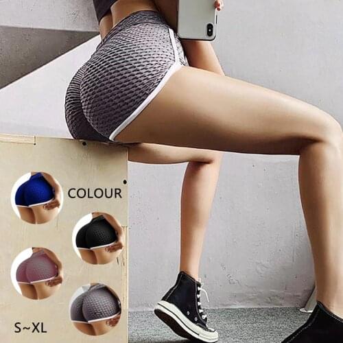 New Ins Fashion Peach Hip Tight-fitting Quick-drying Anti-failure Three-point Bubble Pants Yoga Fitness Running Sports Shorts