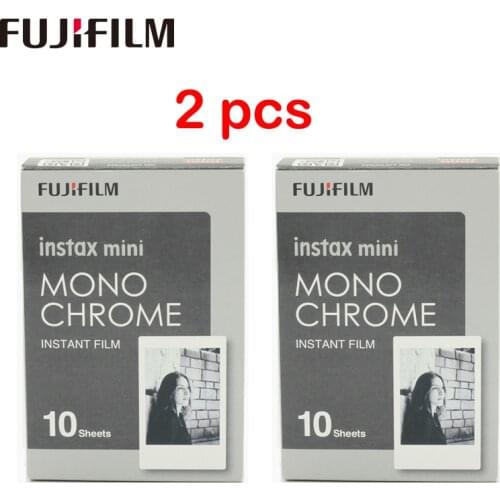 2pcs New Fujifilm Fuji Instax Mini 8 Film Monochrome 10pcs For Mini 11 9 8 7s 7 50s 50i 90 25 dw Share SP-1 Instant Photo camera