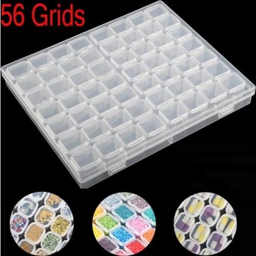28/56Lattices Dismountable Storage Accessories Box Practical Adjustable Plastic Case for Bead Rings Jewelry Display Organizer