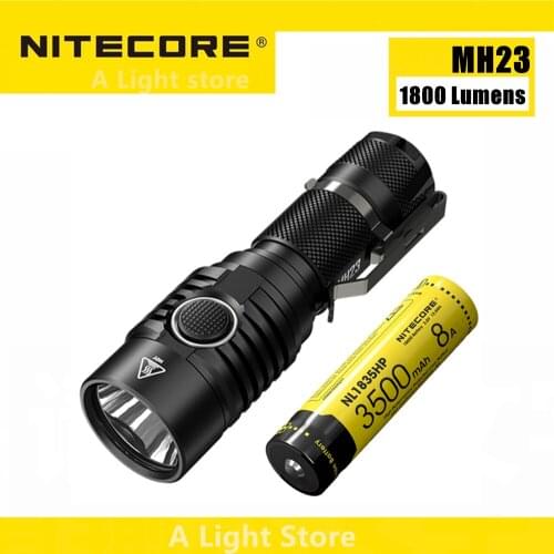 Original NITECORE MH23 flashlight Rechargeable Battery 1800Lumen Far beam distance LED Waterproof searching rescuing torch