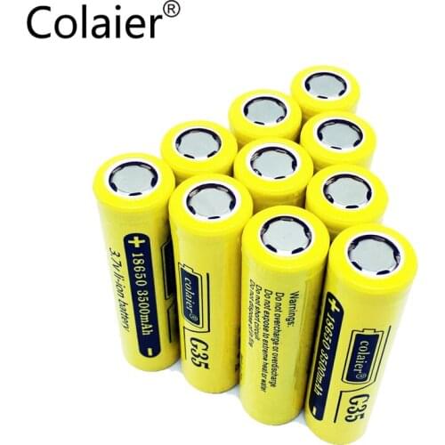 Colaier G35 18650 3500mAh 3.7V Li-Ion Rechargeable Battery 20A Lithium Battery High Drain For Flashinglight