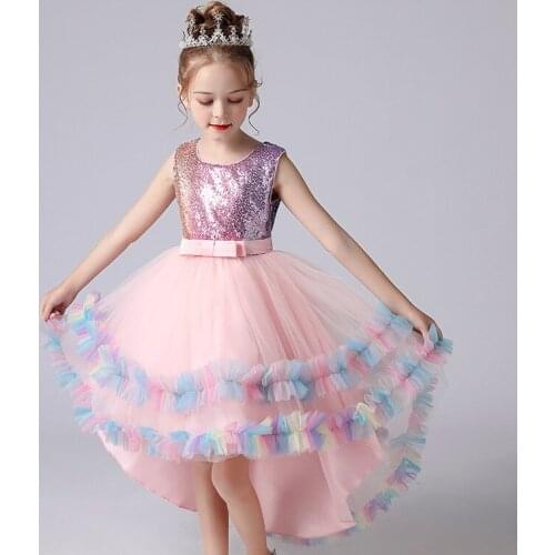 2021 New Girls Dress Tailing Elegant Bridesmaid Dresses For Girls Wedding Party Gown Children Clothing Vestidos 4-12 Year