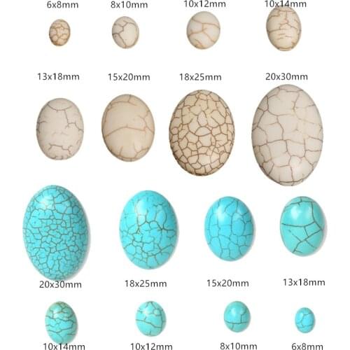 Half Oval 6*8/8*10/10*12/13*18/15/*20/18/*25/20*30mm Flat Back Cabochons Beads Blue/White stone Stone for Craft Making DIY