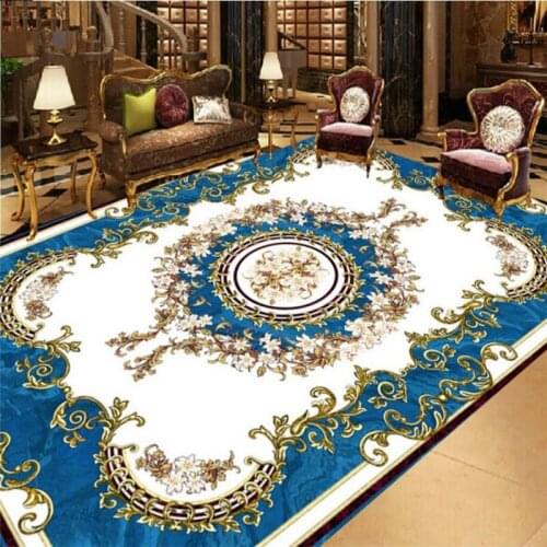 Wellyu Custom wallpaper 3d обои european sky blue pattern stone style ceiling european carpet floor painting 3d Papel de parede