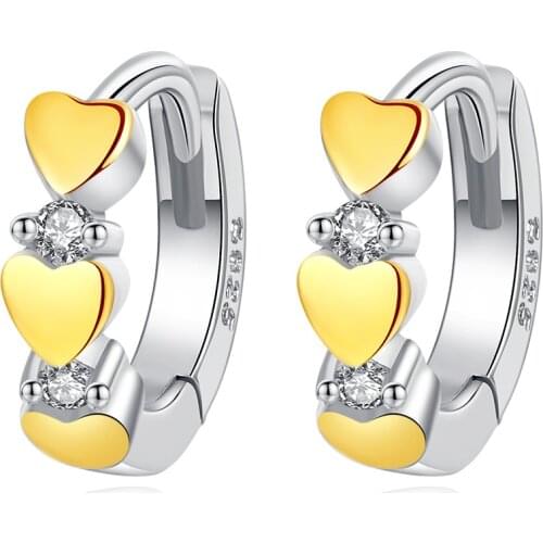 XIYANIKE 925 Sterling Silver Korean Style Earrings New Simple Trendy Heart-shaped For Women Small Ear Hoops Fine Jewelry Gift