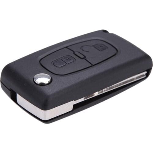 Foldable Accessories Car 2 Button Blade Key Fob Case Cover Remote Control Replacement Flip for Peugeot 207 307 308 407