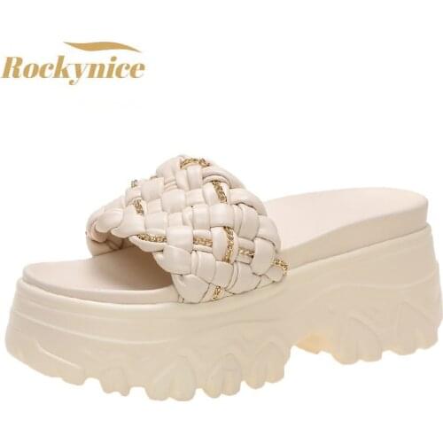 Summer Platform Slippers Woman Slides Outdoor Beach Shoes Women Wedges Non-slip Sandals Flip Flops for Ladies Zapatos De Mujer