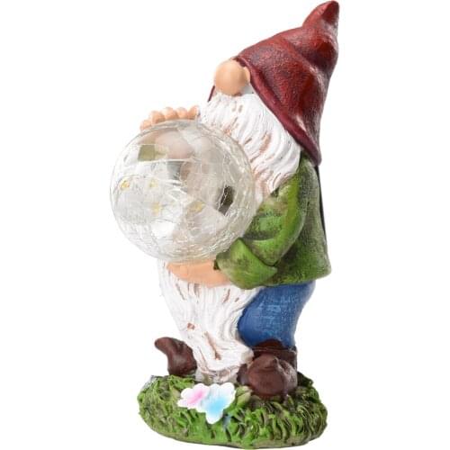 Light Decorations LED Figurine Mini Lights 9.5x11x19cm Elves Resin Solar Dwarf Gift Garden Statue