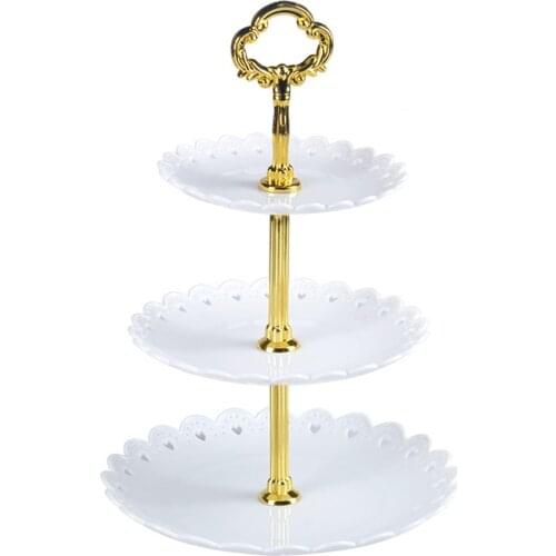 3 Layer Dessert Storage Trays For Cake Afternoon Tea Dishes Cake Stand Wedding And Birthday Indoor Outdoor Table Decor Tableware